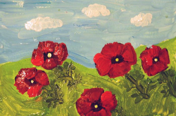 Art Studio PALETTE. Savanna Cornfield Picture.   Plants Flowers 