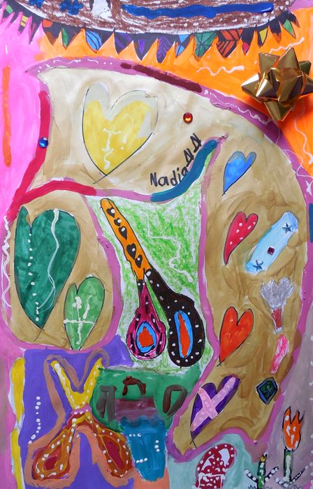 Art Studio PALETTE. Nadegda Nivinskaia Picture.  Marker, Tempera Design Fabric 