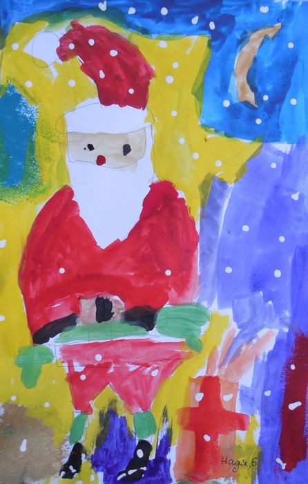 Art Studio PALETTE. Nadegda Nivinskaia Picture.  Tempera Holidays Christmas 