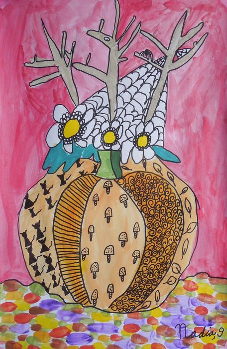 Art Studio PALETTE. Nadegda Nivinskaia Picture.  Marker, Tempera Holidays Halloween 