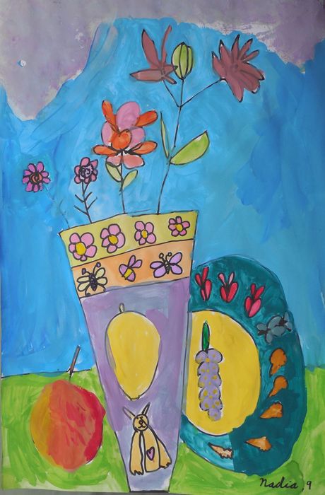 Art Studio PALETTE. Nadegda Nivinskaia Picture.  Tempera Still Life Still Life 