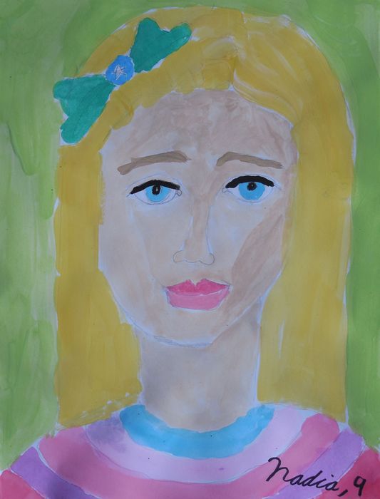 Art Studio PALETTE. Nadegda Nivinskaia Picture.  Tempera People Selfportrait 