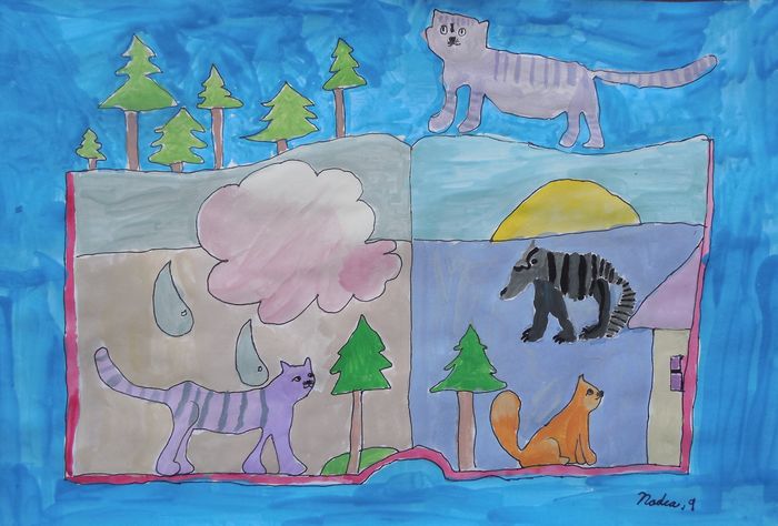 Art Studio PALETTE. Nadegda Nivinskaia Picture.  Marker, Tempera Fantasy Fairy Tail 