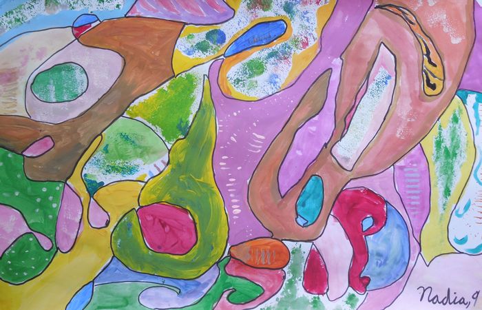 Art Studio PALETTE. Nadegda Nivinskaia Picture.  Marker, Tempera Fantasy Abstract 