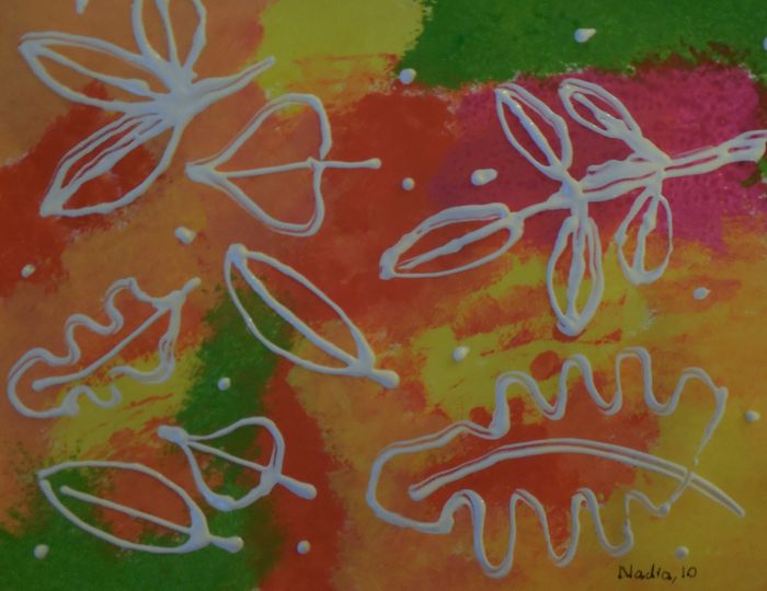 Art Studio PALETTE. Nadegda Nivinskaia Picture.  Tempera Plants Leaves 