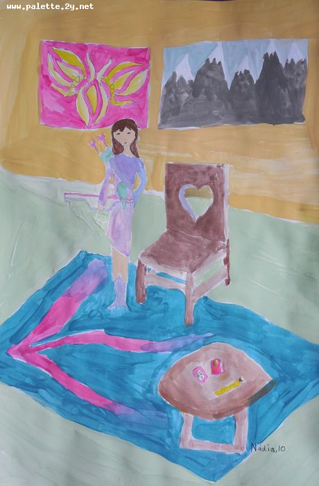 Art Studio PALETTE. Nadegda Nivinskaia Picture.  Tempera Design Interior 