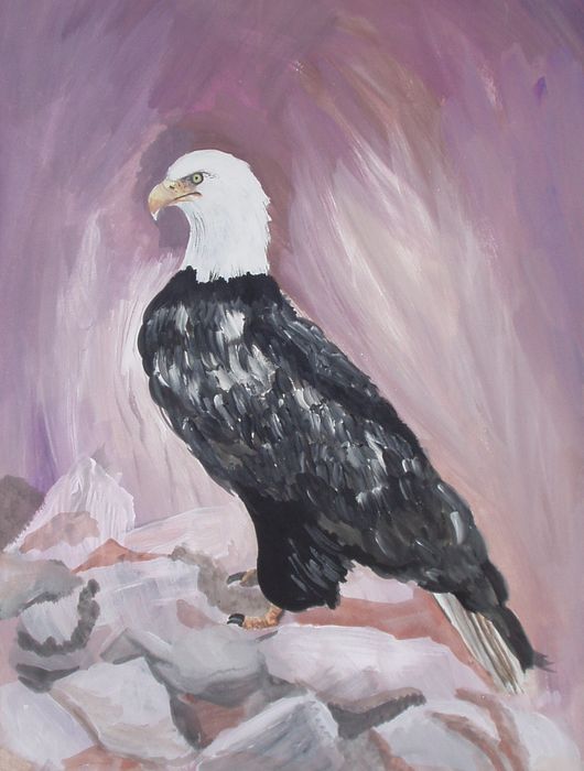 Art Studio PALETTE. Luba Karamisheva Picture.  Tempera Animals Birds 