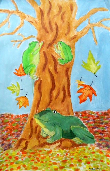 Art Studio PALETTE. Alexander Zajaczkowski Picture.  Tempera Animals Mix Весёлое Семейство