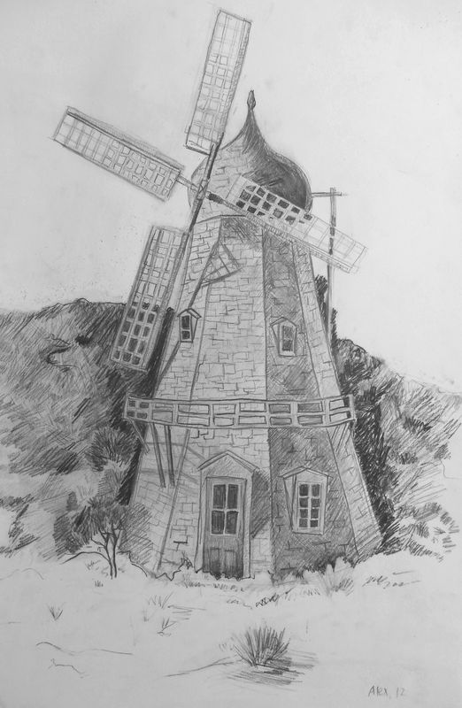 Art Studio PALETTE. Alexander Zajaczkowski Picture.  Pencil   