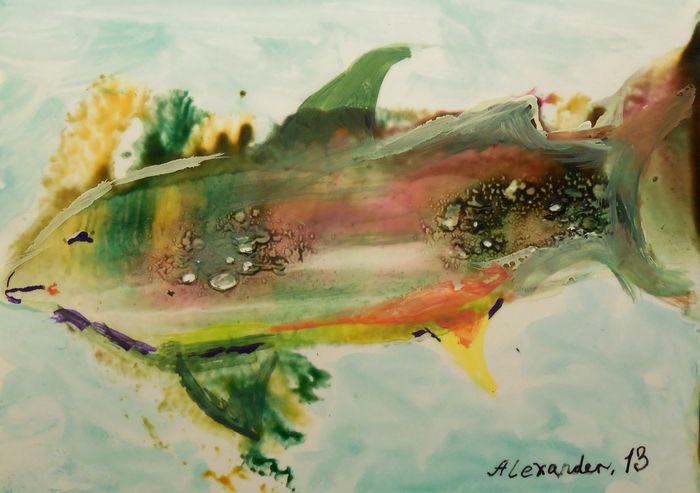 Art Studio PALETTE. Alexander Zajaczkowski Picture.  Wax Animals Fish 