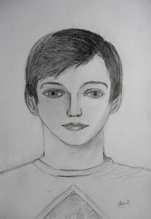 Art Studio PALETTE. Alexander Zajaczkowski Picture.  Pencil People Selfportrait 