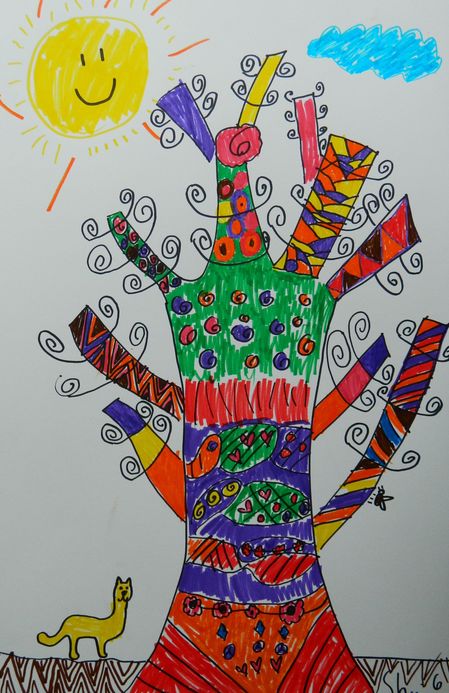 Art Studio PALETTE. Shailini Soriano Picture.  Marker Fantasy Trees Солнечное Дерево