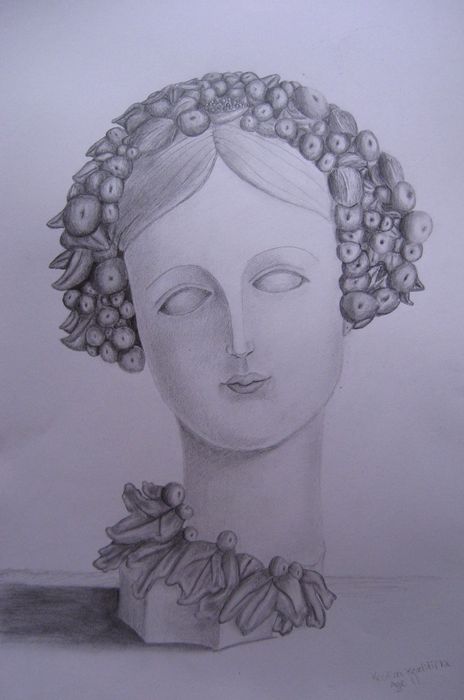 Art Studio PALETTE. Kristina Kozlitina Picture.  Pencil People Plaster Cast 