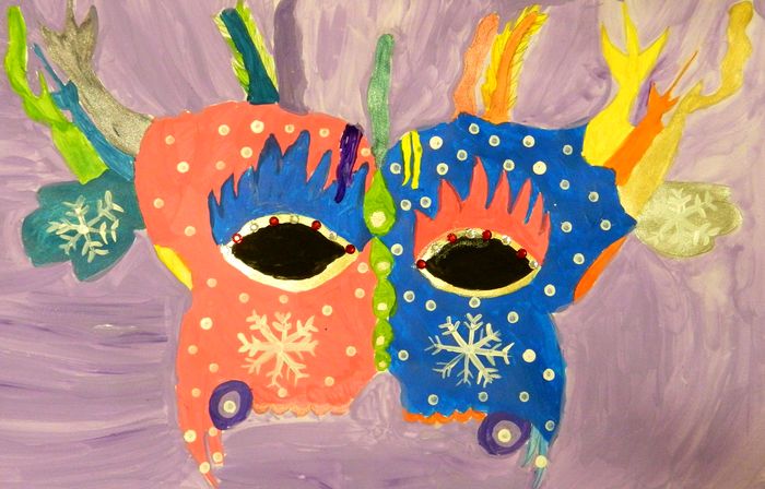 Art Studio PALETTE. Eugenia Lupu Picture.  Tempera Fantasy Mask 