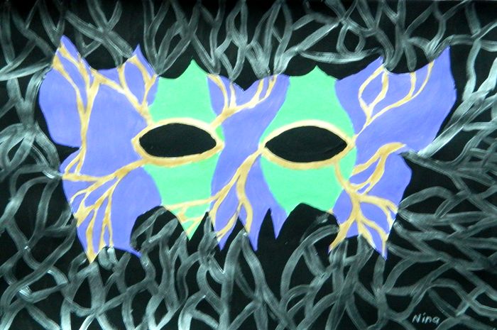 Art Studio PALETTE. Nina Lazarevic Picture.  Tempera Fantasy Mask 