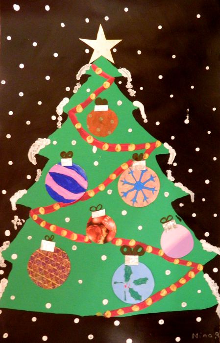 Art Studio PALETTE. Nina Lazarevic Picture.  Mixed Media Holidays Christmas 