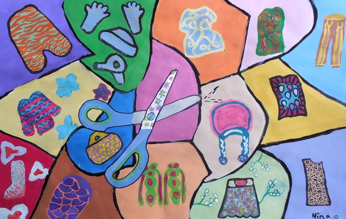 Art Studio PALETTE. Nina Lazarevic Picture.   Design Fabric 