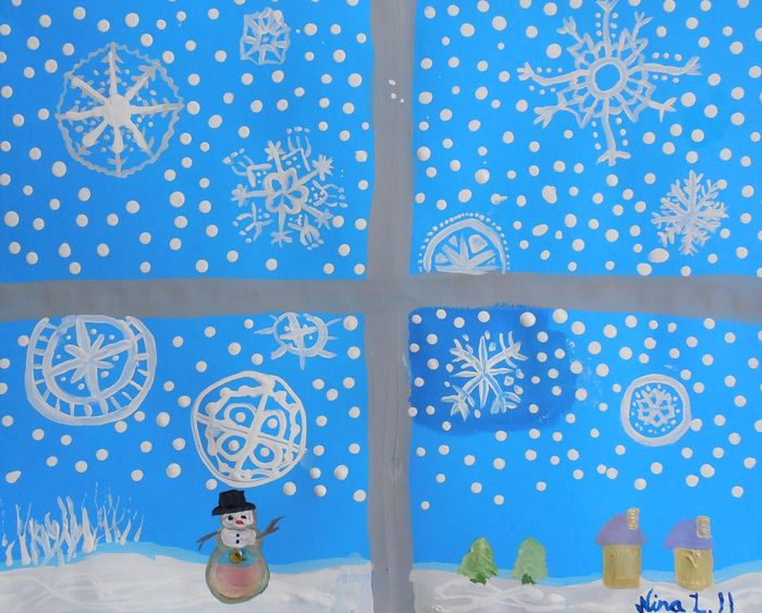 Art Studio PALETTE. Nina Lazarevic Picture.  Tempera Holidays Christmas 