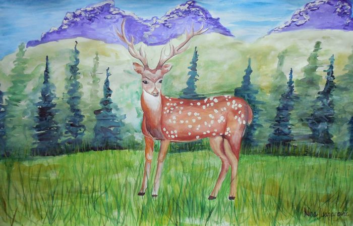 Art Studio PALETTE. Nina Lazarevic Picture.  Tempera Animals Mix 