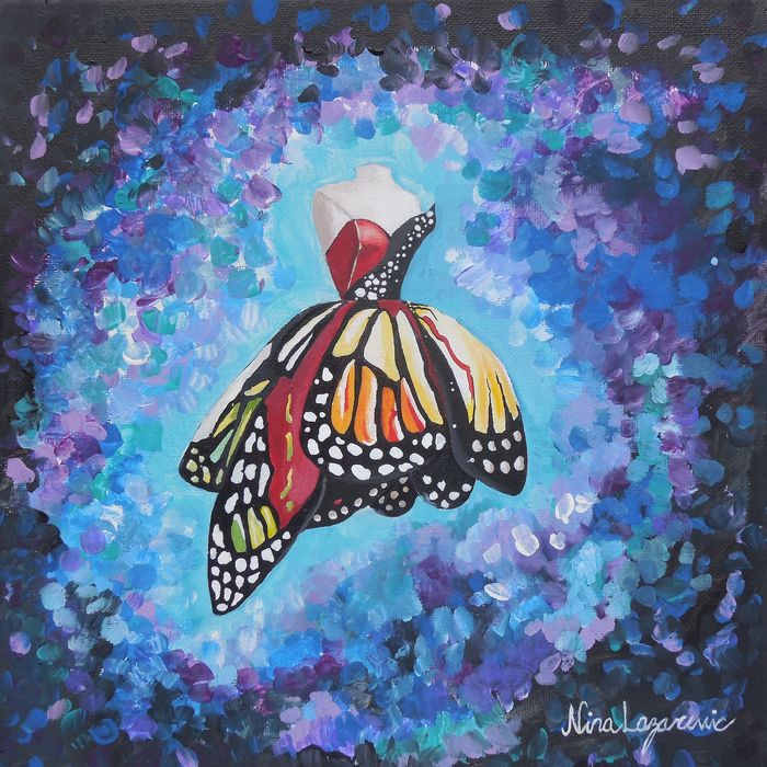 Art Studio PALETTE. Nina Lazarevic Picture. Canvas Acrylic Design Clothes 