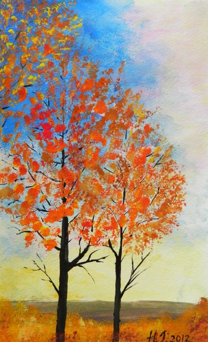 Art Studio PALETTE. Nadegda Grinko Picture.   Landscape Trees 