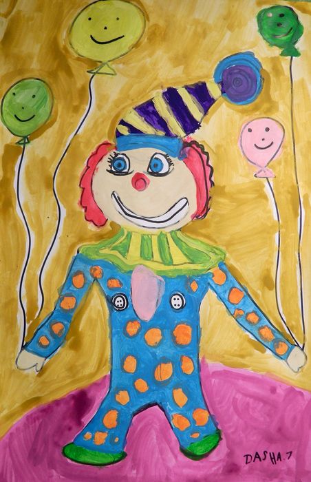 Art Studio PALETTE. Dasha Barin Picture.   Fantasy Clown 