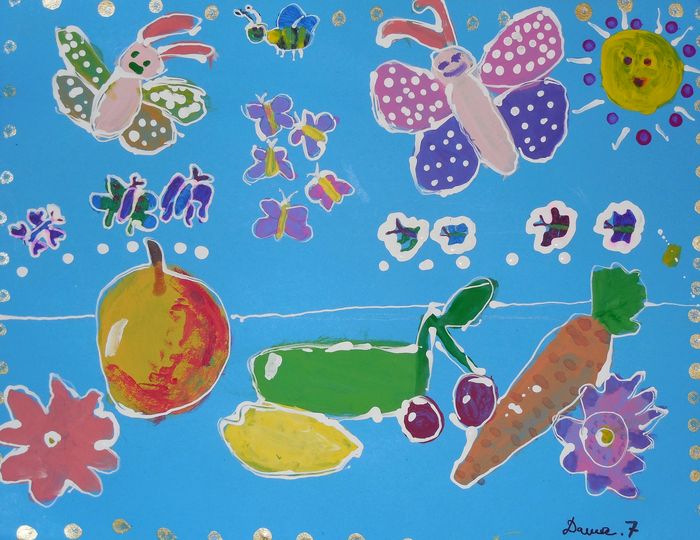 Art Studio PALETTE. Dasha Barin Picture.   Still Life Fruits & Vegi 