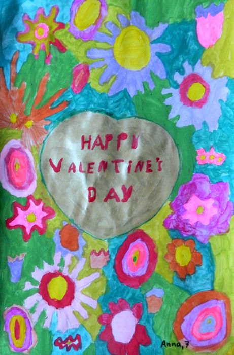 Art Studio PALETTE. Anna Yamaleev Picture.  Tempera Holidays Valentine 