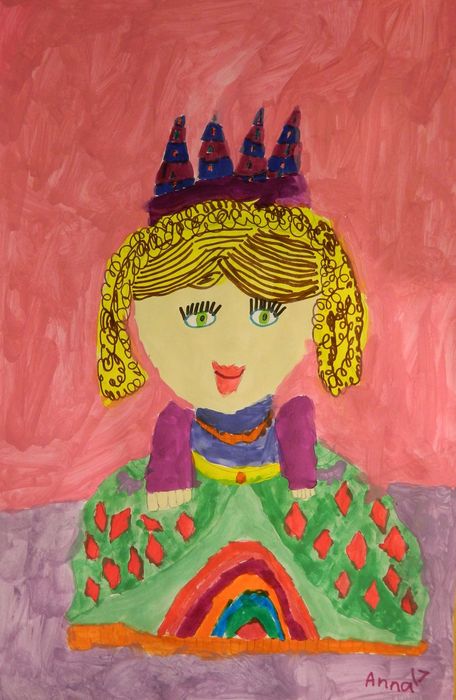 Art Studio PALETTE. Anna Yamaleev Picture.  Tempera Fantasy Fairy Tail Маленькая Принцесса