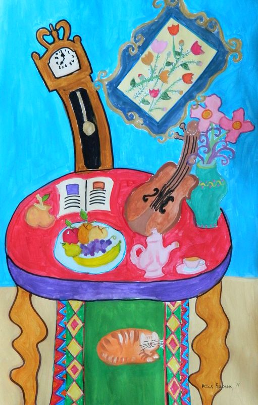 Art Studio PALETTE. Julia Barin Picture.  Marker, Tempera Inspired by Missakian 