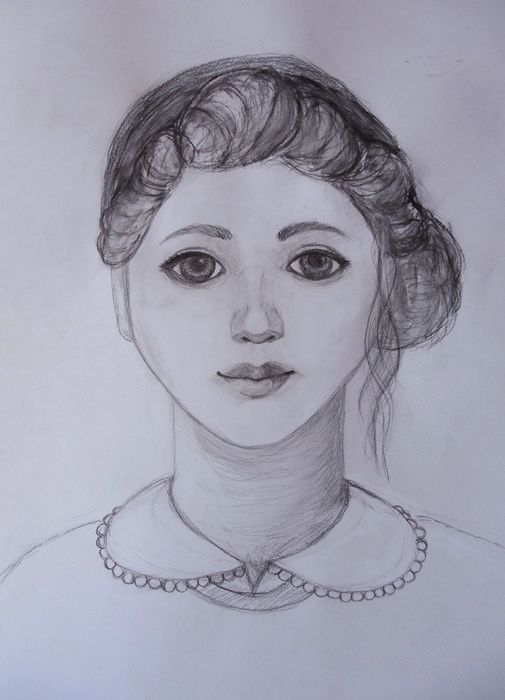 Art Studio PALETTE. Milena Markovich Picture.  Pencil People Selfportrait 