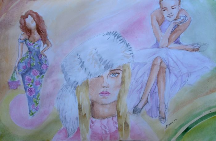 Art Studio PALETTE. Milena Markovich Picture.  Watercolour Design Clothes 