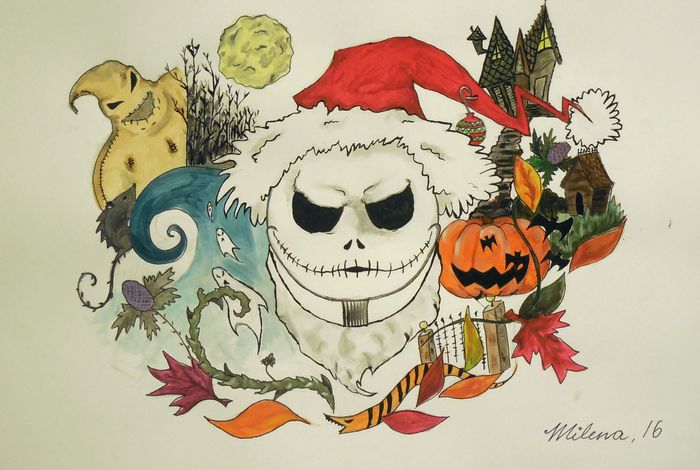 Art Studio PALETTE. Milena Markovich Picture.  Tempera Holidays Halloween 