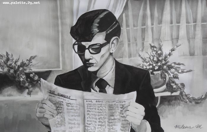 Art Studio PALETTE. Milena Markovich Picture.  Tempera People Portrait 