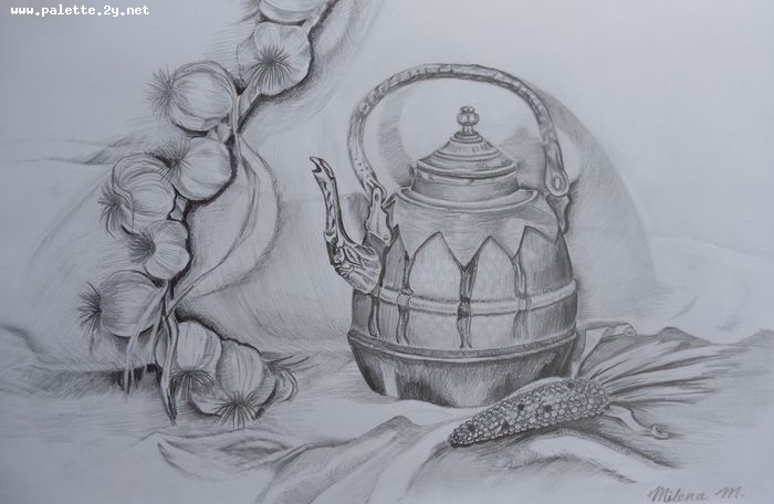 Art Studio PALETTE. Milena Markovich Picture.  Pencil Still Life Still Life 