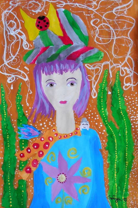 Art Studio PALETTE. Sofiya Spolitak Picture.  Tempera Design Hats 