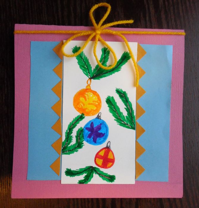 Art Studio PALETTE. Sofiya Spolitak Picture. Greeting Card Mixed Media Holidays Christmas 