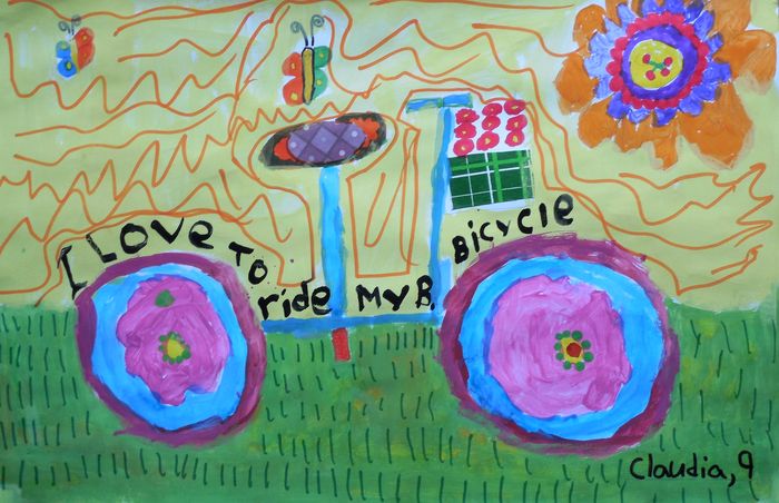 Art Studio PALETTE. Claudia Kochergin Picture.   Design Bicycle 