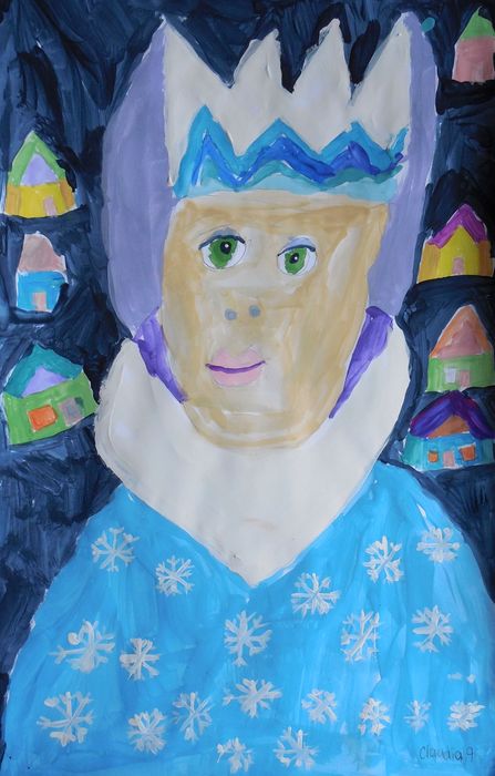 Art Studio PALETTE. Claudia Kochergin Picture.  Tempera Fantasy Snowqueen 