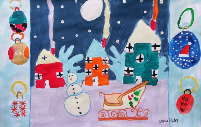 Art Studio PALETTE. Claudia Kochergin Picture.  Marker, Tempera Holidays Christmas 