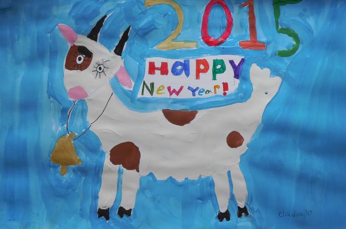 Art Studio PALETTE. Claudia Kochergin Picture.  Marker, Tempera Holidays New Year 