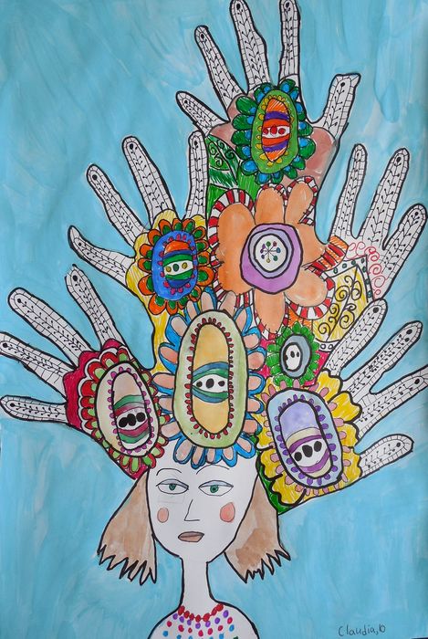 Art Studio PALETTE. Claudia Kochergin Picture.  Mixed Media Fantasy Zentangle 