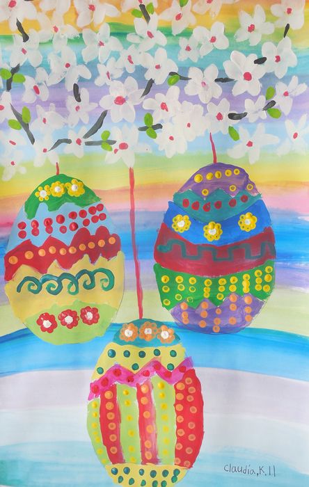 Art Studio PALETTE. Claudia Kochergin Picture.  Tempera Holidays Easter 