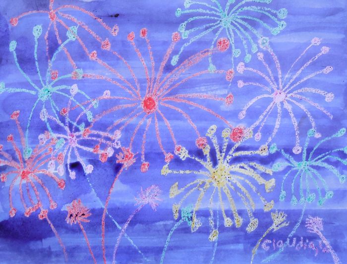 Art Studio PALETTE. Claudia Kochergin Picture.  Mixed Media Holidays New Year 