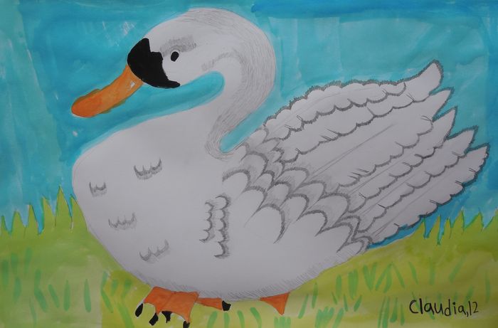 Art Studio PALETTE. Claudia Kochergin Picture.  Mixed Media Animals Birds 