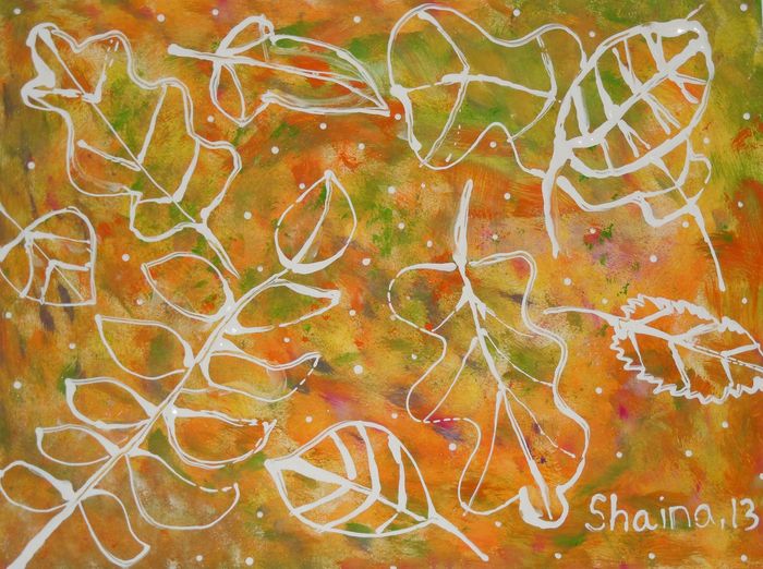 Art Studio PALETTE. Shaina Gurevich Picture.  Tempera Plants Leaves 