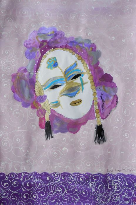 Art Studio PALETTE. Eva Kapytskaya Picture.  Tempera Fantasy Mask 