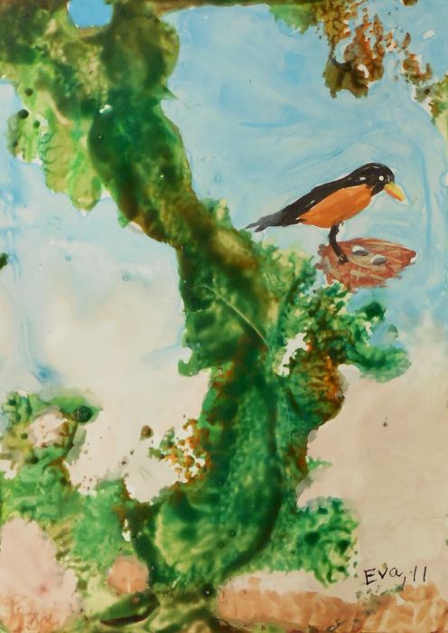 Art Studio PALETTE. Eva Kapytskaya Picture.  Wax Animals Birds 