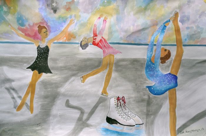 Art Studio PALETTE. Eva Kapytskaya Picture.  Watercolour, Ink People Activities 