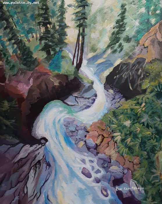 Art Studio PALETTE. Eva Kapytskaya Picture. Canvas Acrylic Landscape Nature 